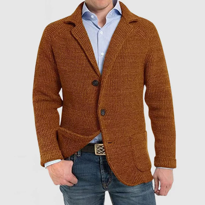 Men's two-button smart jacket, a relaxed fit blazer for versatile casual wear & business attire.