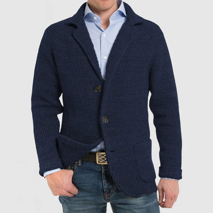 Versatile men's two-button blazer for smart or casual wear. Ideal business attire & office jacket.