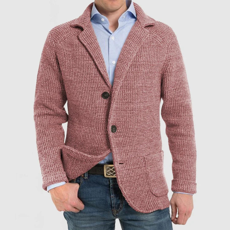 Relaxed fit men's two-button blazer, a versatile jacket for both casual and smart occasions.
