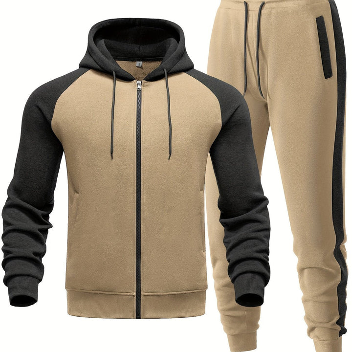 Men's casual hoodie and jogger set for everyday comfort and versatile athletic style.