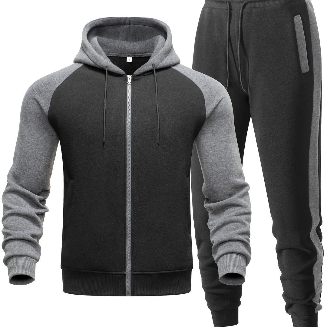Stylish men's versatile hoodie & jogger set, ideal for activewear, casual outings, or relaxation.