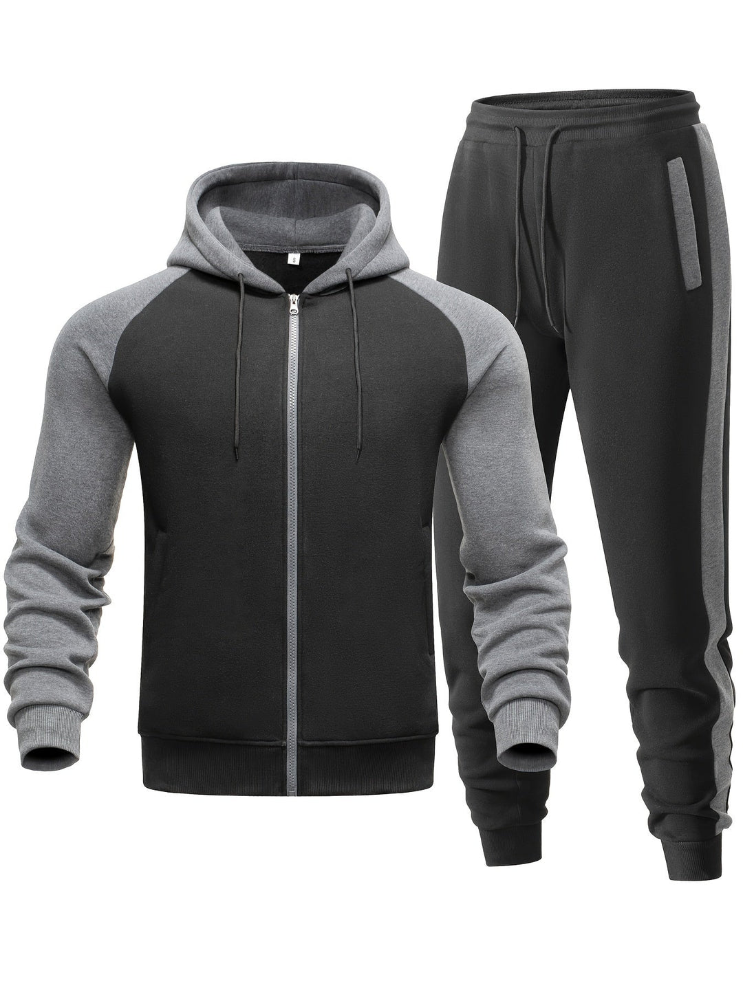 Soft men's loungewear set, a comfortable hoodie & jogger combo for relaxing or active days.