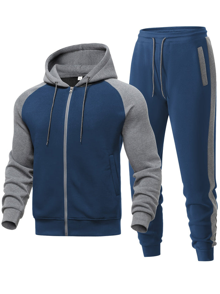 Men's hooded sweatshirt & jogger pant set, a versatile and comfortable two-piece outfit.