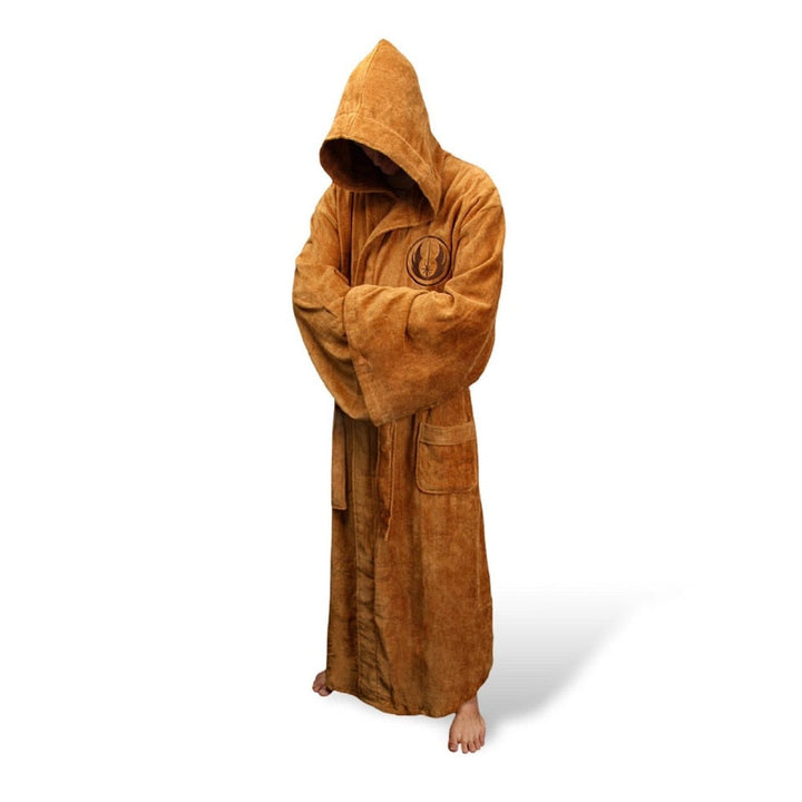 Stylish men's ultra-cozy hooded long bathrobe. Luxurious loungewear for ultimate relaxation & warmth.
