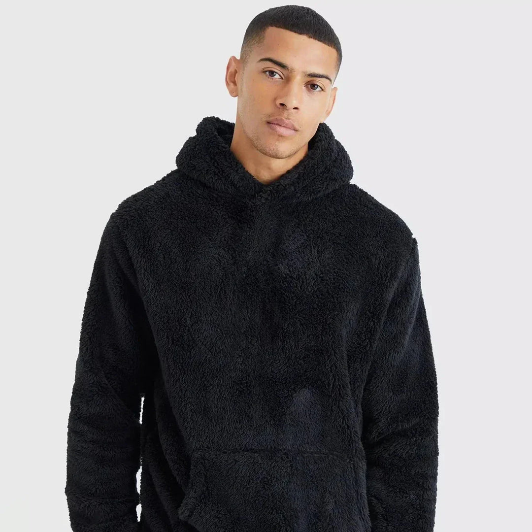 Men's ultra-soft casual pullover hoodie with a cozy kangaroo pocket for everyday wear.