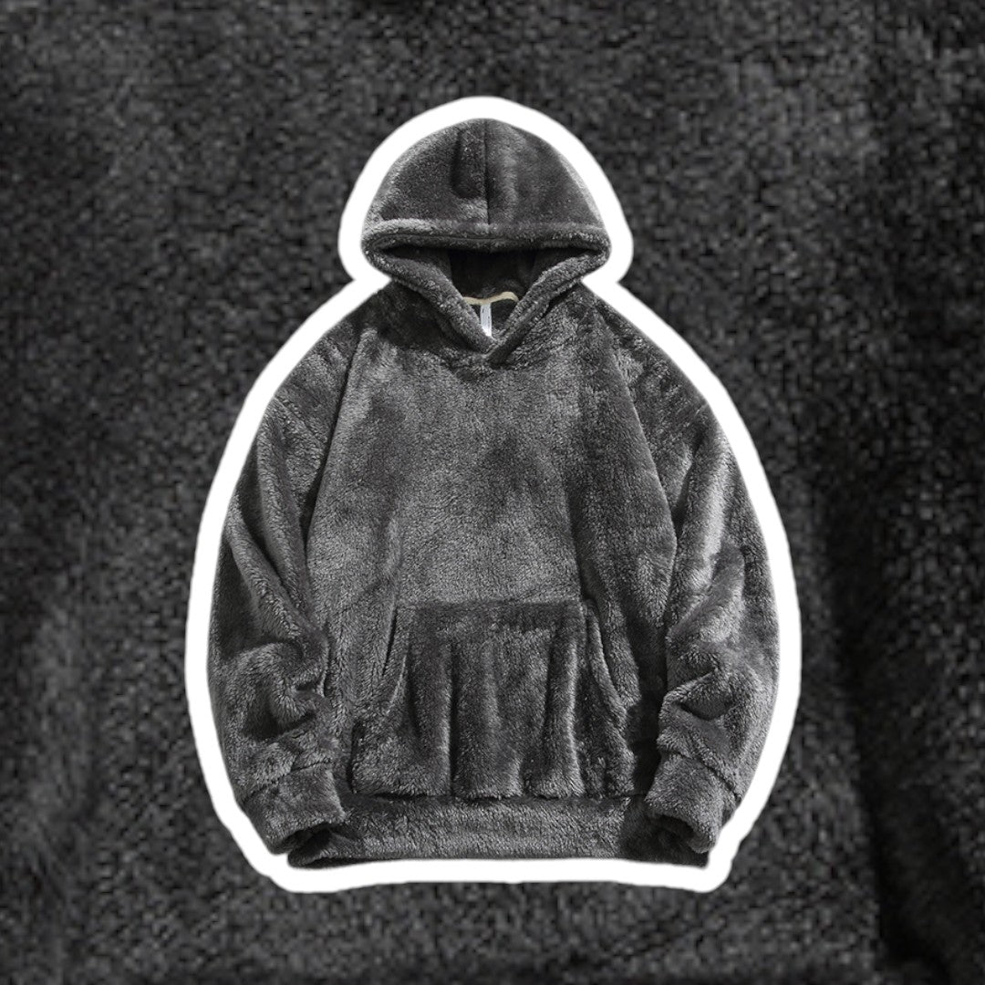 Men's pullover hoodie with a warm kangaroo pocket, ultra-soft fabric, great for casual winter style.