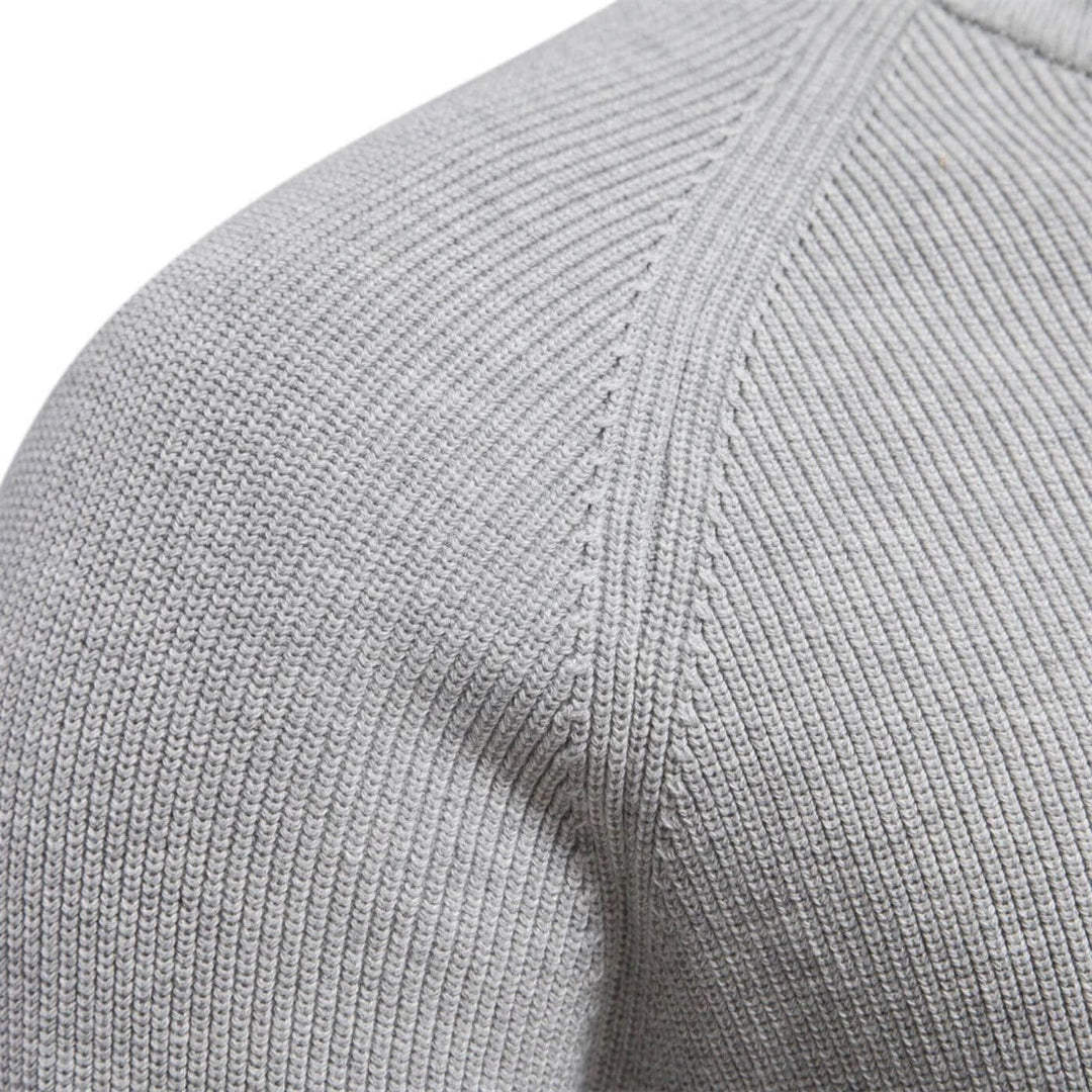 Khaki men's ultra soft sweater. Comfortable long-sleeve pullover, perfect for relaxed casual wear and style.