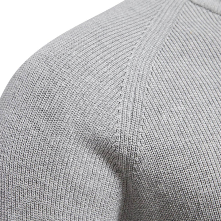 Khaki men's ultra soft sweater. Comfortable long-sleeve pullover, perfect for relaxed casual wear and style.