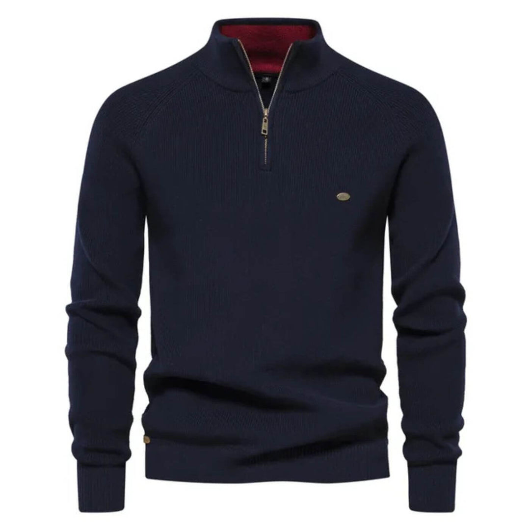 Elegant light grey men's soft sweater. Comfortable long-sleeve pullover, versatile for stylish casual fashion.