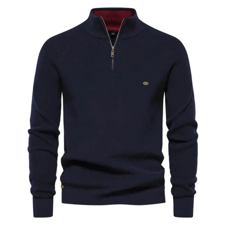 Elegant light grey men's soft sweater. Comfortable long-sleeve pullover, versatile for stylish casual fashion.