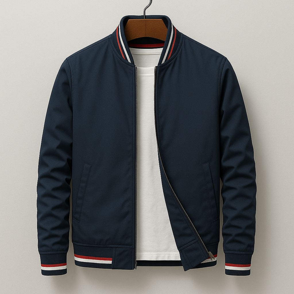 Men's urban bomber jacket with zip, ideal for modern casual wear. A versatile everyday jacket.