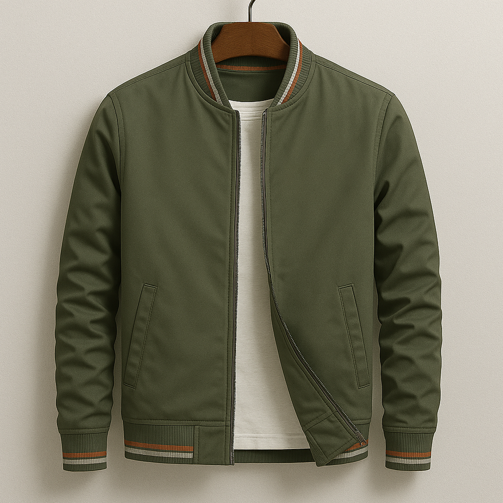 Versatile men's bomber jacket, perfect urban outerwear for spring & autumn everyday style.