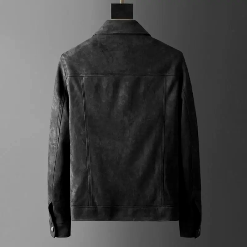 Fashionable men's black urban style jacket, perfect versatile outerwear for daily smart casual comfort.