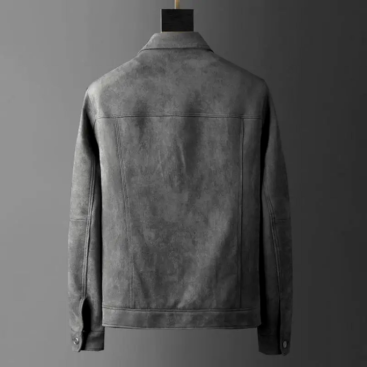 Stay stylish with this comfortable men's urban jacket. Versatile classic outerwear in grey, brown, or black.