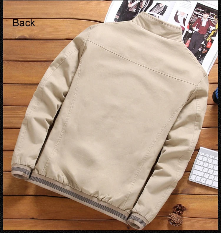 Stylish men's casual jacket, perfect for versatile spring & fall fashion. Modern lightweight outerwear.