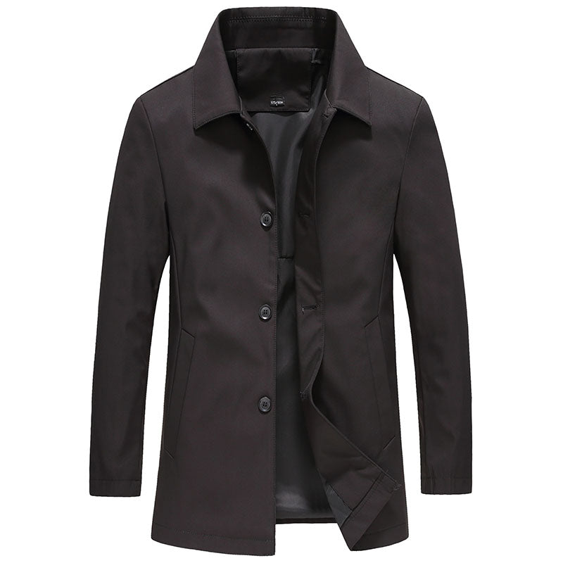 Men's versatile button-down collared jacket for all seasons. Stylish classic fit outerwear, perfect for smart casual layering.