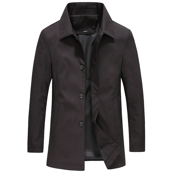 Men's versatile button-down collared jacket for all seasons. Stylish classic fit outerwear, perfect for smart casual layering.