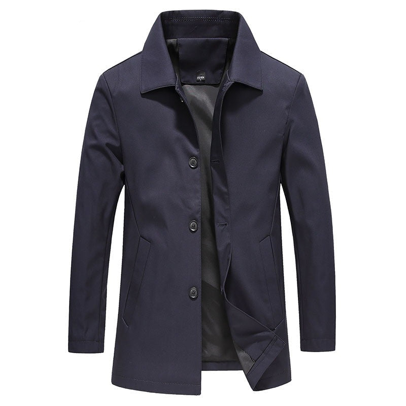 Comfortable men's collared button-down jacket. Classic fit, versatile outerwear for everyday style and casual wear.