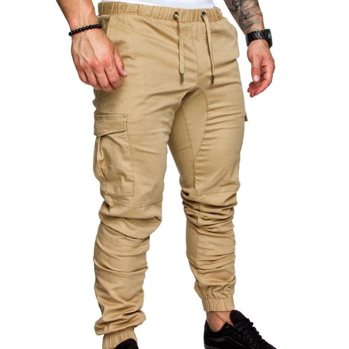 Comfortable men's utility cargo pants with multiple spacious pockets, perfect for practical everyday use.
