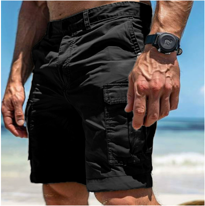 Practical men's multi-pocket cargo shorts, ideal for everyday wear. Durable & comfortable for versatile summer style.