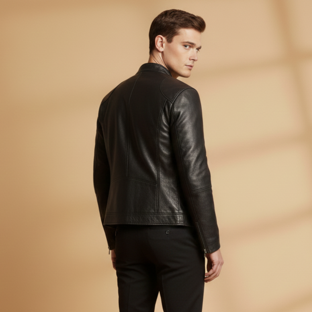 Everyday men's versatile jacket with a full front zipper closure.