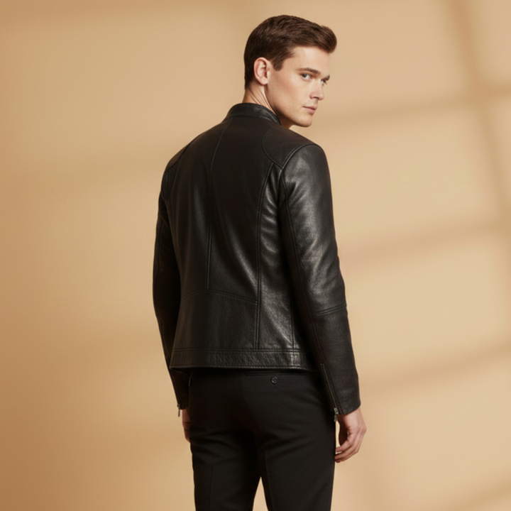 Everyday men's versatile jacket with a full front zipper closure.