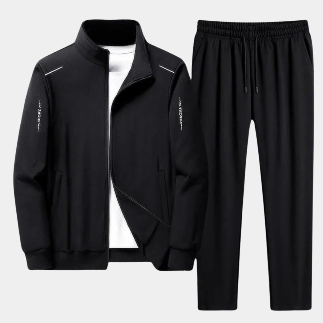 Comfortable men's leisure tracksuit set. Soft athletic hoodie & pants for ultimate relaxation & casual wear.