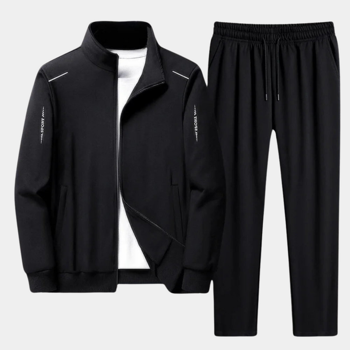 Comfortable men's leisure tracksuit set. Soft athletic hoodie & pants for ultimate relaxation & casual wear.