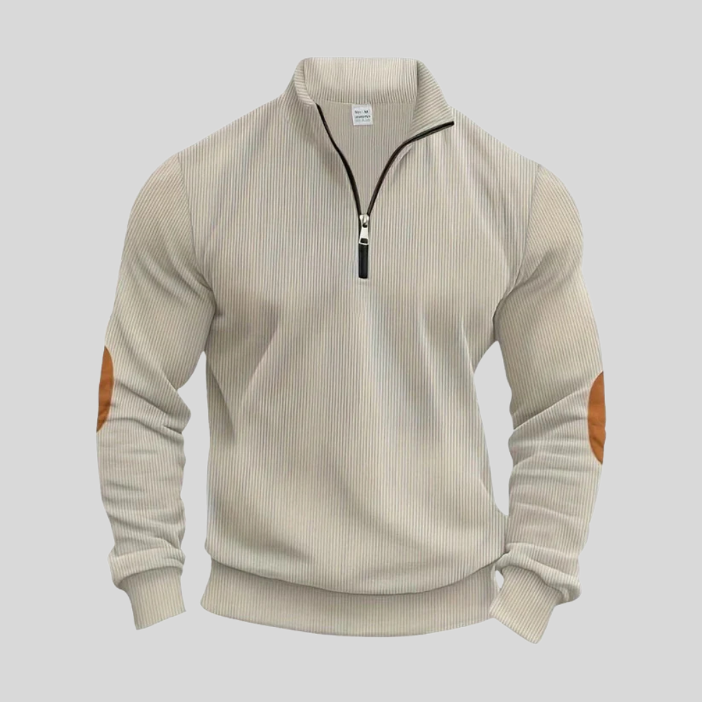 Men's versatile long-sleeve pullover sweater with ribbed cuffs. A classic choice for casual and smart layering.