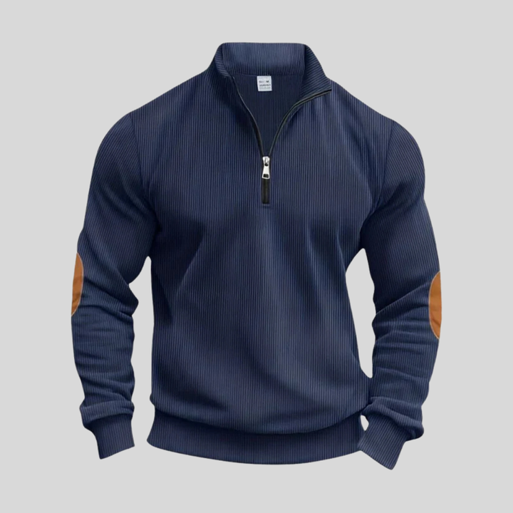 Classic men's fashion pullover sweater, ribbed cuffs, ideal for everyday wear, smart-casual style.