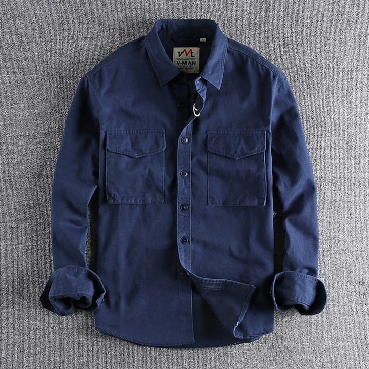 Men's versatile long-sleeve utility shirt in a casual style with button-down front, perfect for everyday wear.