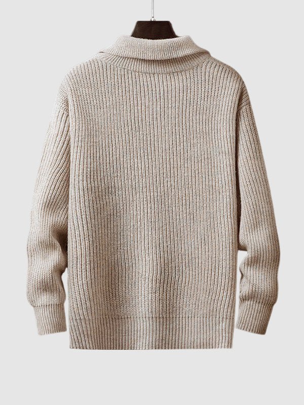 Men's casual quarter zip knit sweater, a stylish and practical layering piece for chilly days.