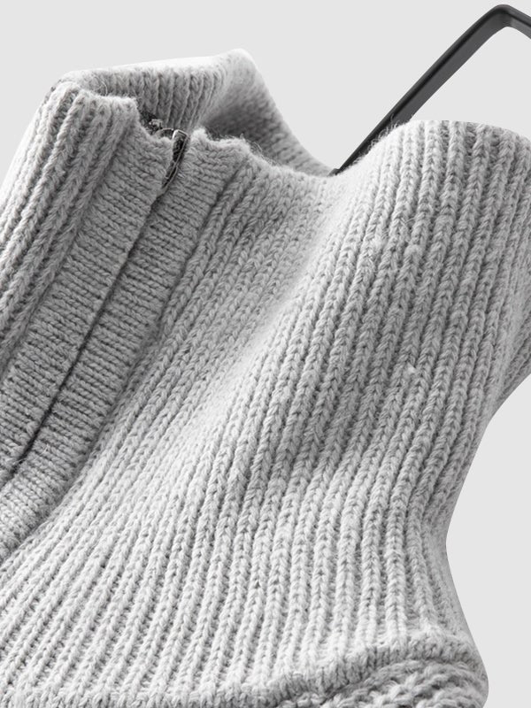 Modern men's fashion quarter zip knit sweater, long sleeve comfort for casual wear.