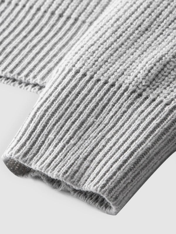 Warm men's quarter zip knit sweater, essential winter wear with a versatile design.