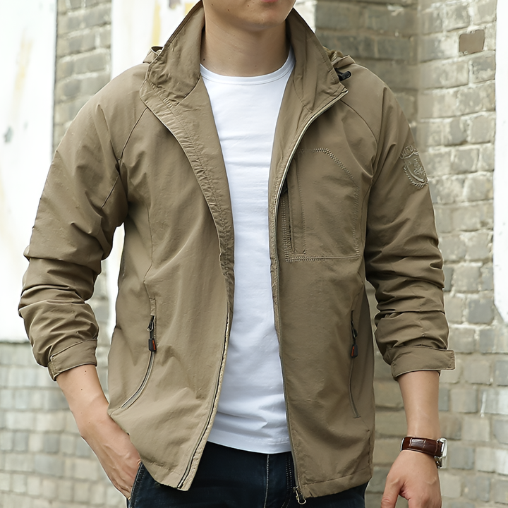 Men's versatile transitional jacket for changing seasons, perfect lightweight outerwear for spring and autumn casual wear.
