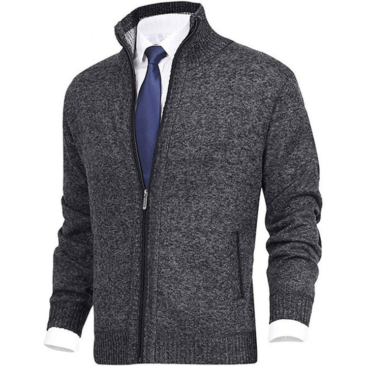 Everyday men's zip-up jacket with stand collar, comfortable for versatile casual layering.