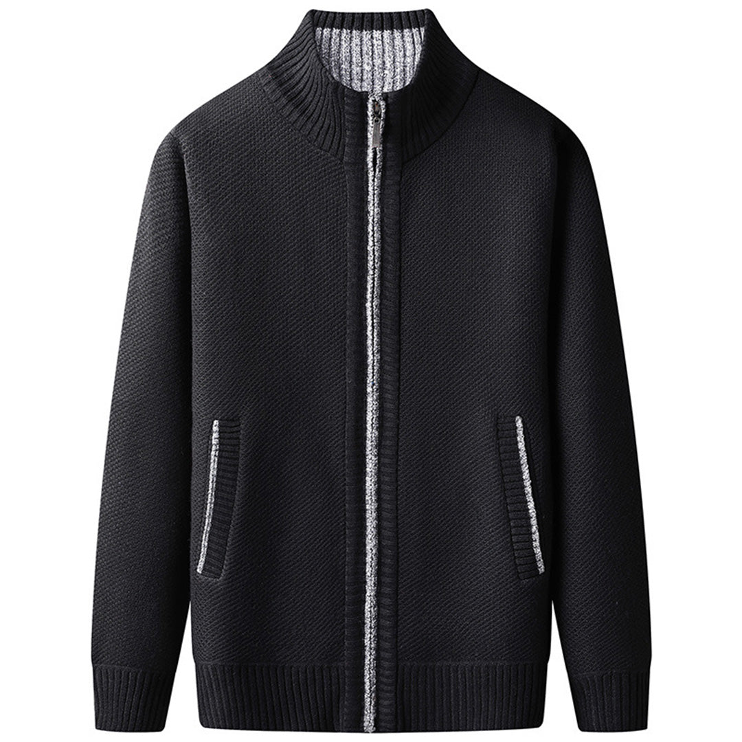 Stylish & versatile men's zip-up jacket, stand collar, suitable for everyday casual fashion.