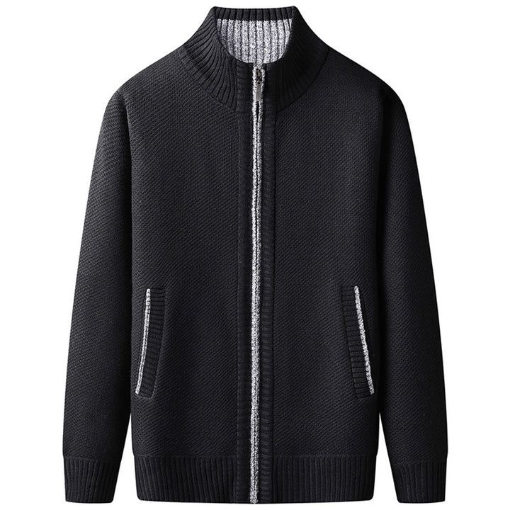 Stylish & versatile men's zip-up jacket, stand collar, suitable for everyday casual fashion.