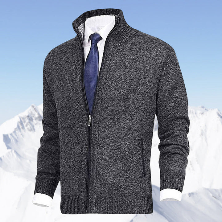 Stylish men's zip-up jacket, stand collar, great for layering & everyday casual fashion.