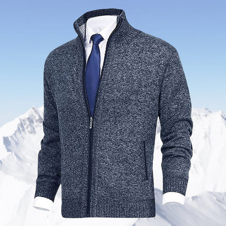 Comfortable men's zip-up jacket with stand collar, perfect for everyday casual wear.