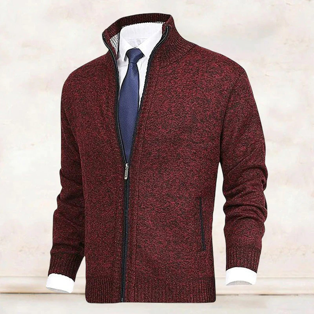 Men's casual zip-up jacket with stand collar for everyday comfort and style.