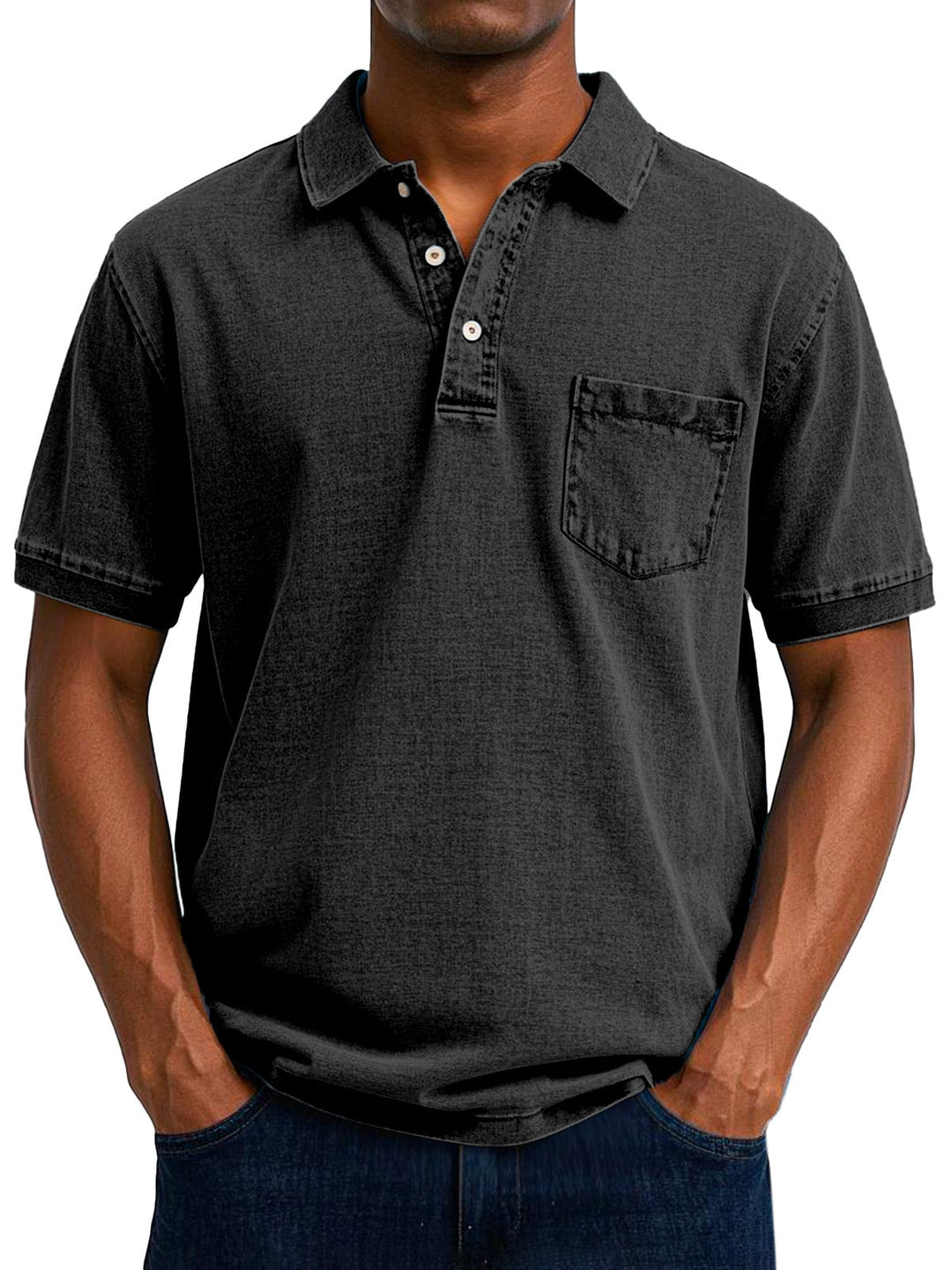 Everyday men's short sleeve cotton polo, offering a vintage style perfect for summer wear.