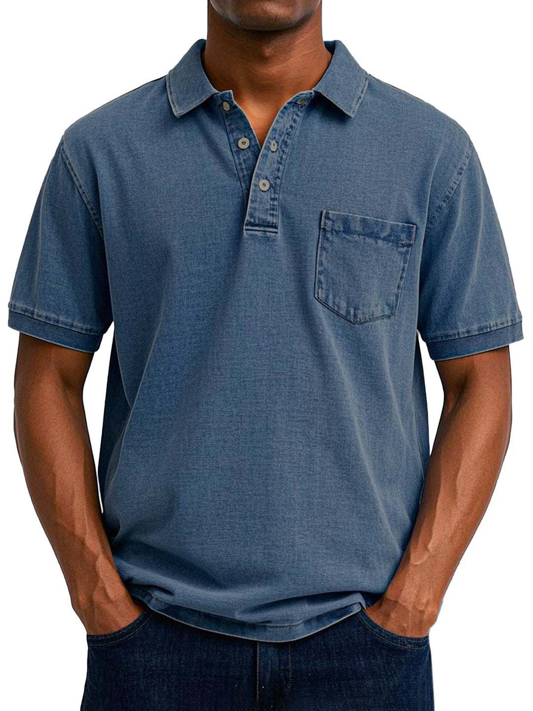Soft cotton men's vintage polo shirt, designed for comfortable and relaxed casual wear.