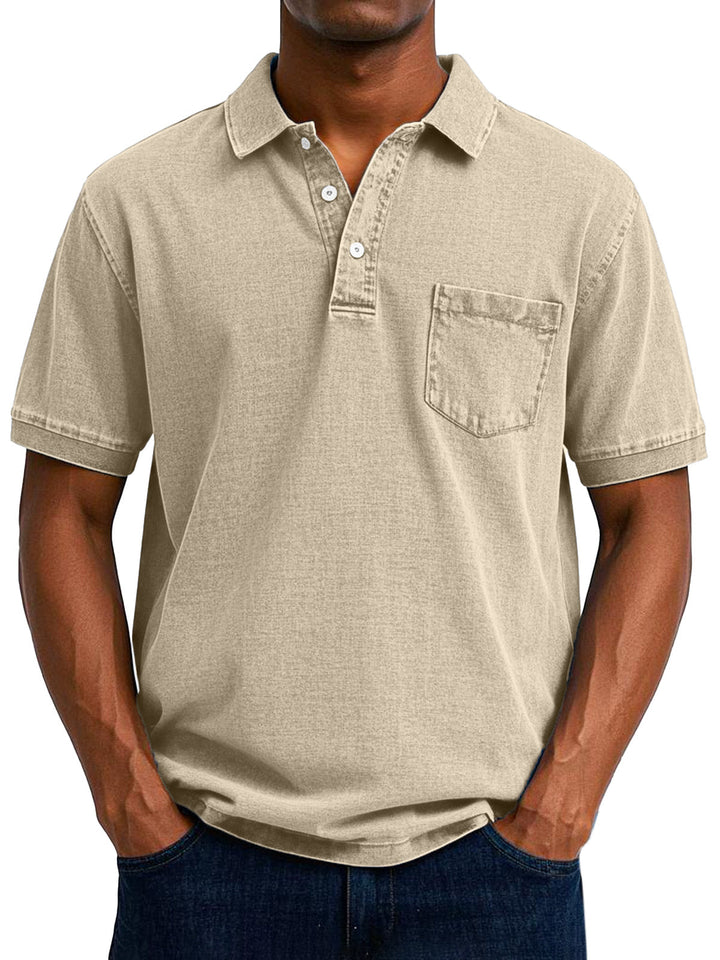 Casual men's short sleeve cotton polo in a vintage style, excellent for everyday fashion.