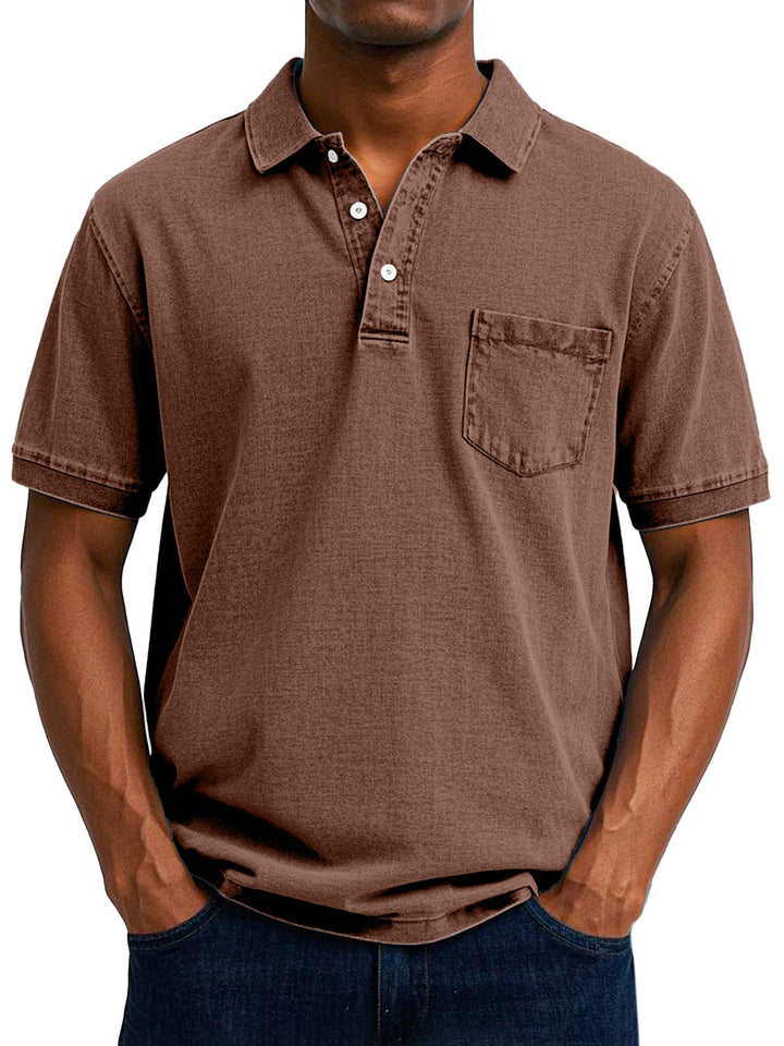 Classic vintage men's polo shirt made from cotton, perfect for a comfortable summer casual look.