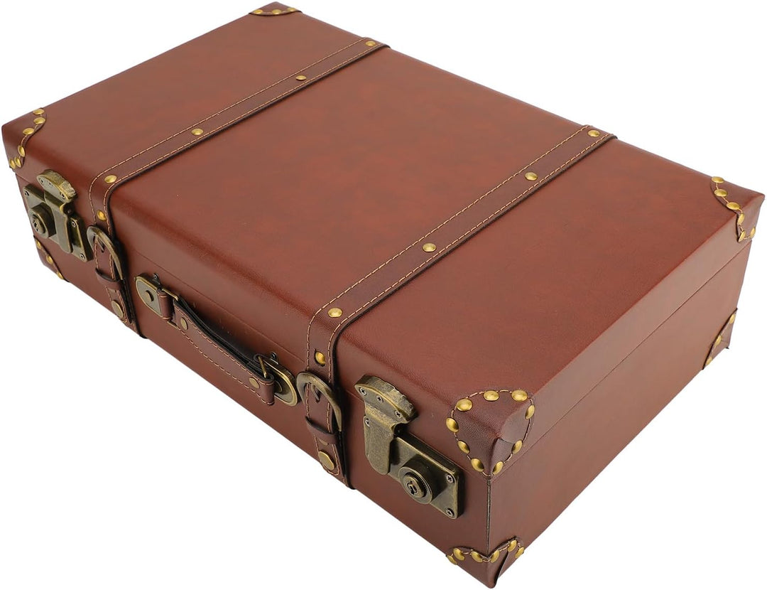 Men's vintage heritage brown leather carry-on overnight case. Classic travel luggage with secure lock.