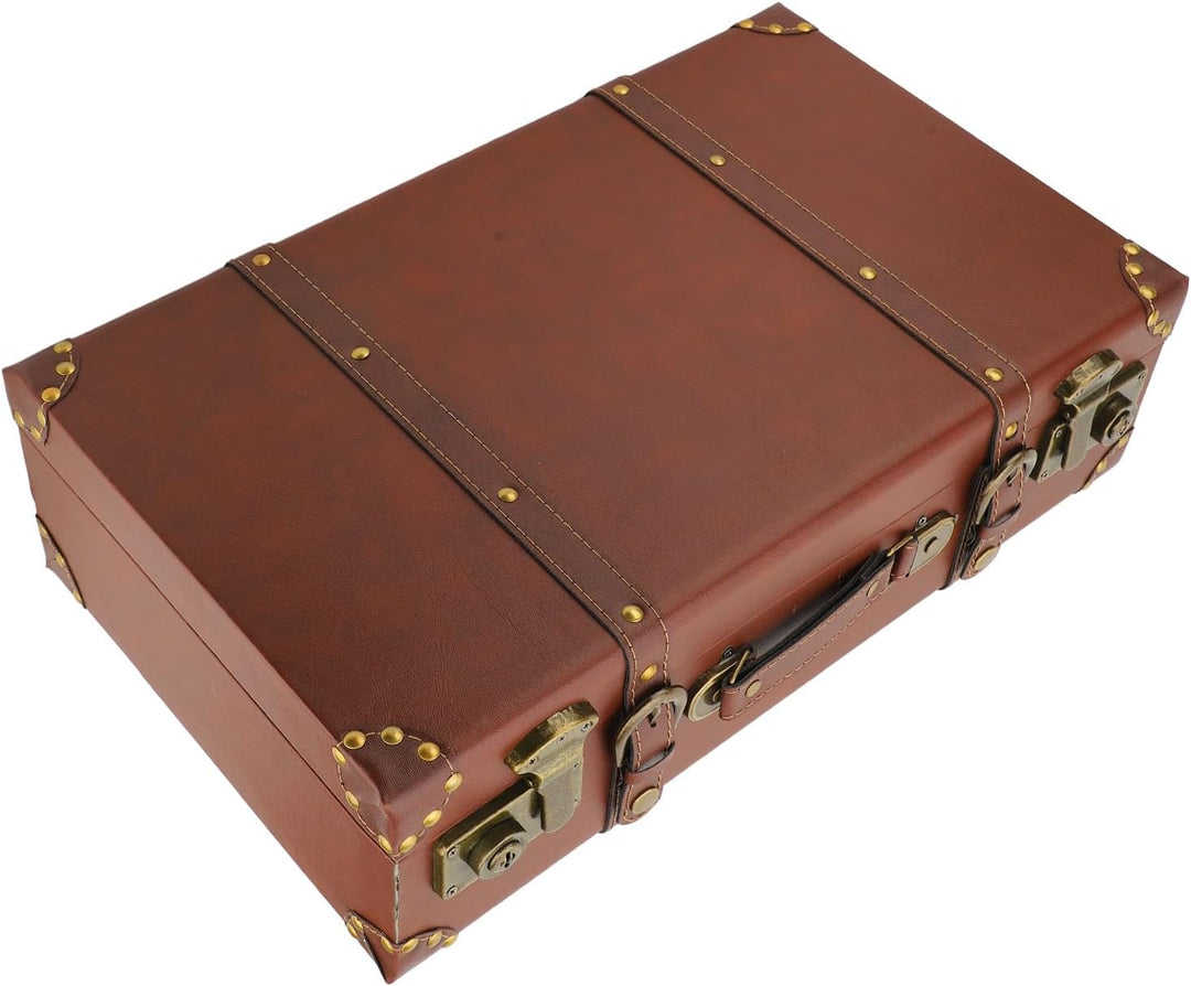 Heritage brown men's leather carry-on bag. Vintage style overnight case for travel and decorative storage.