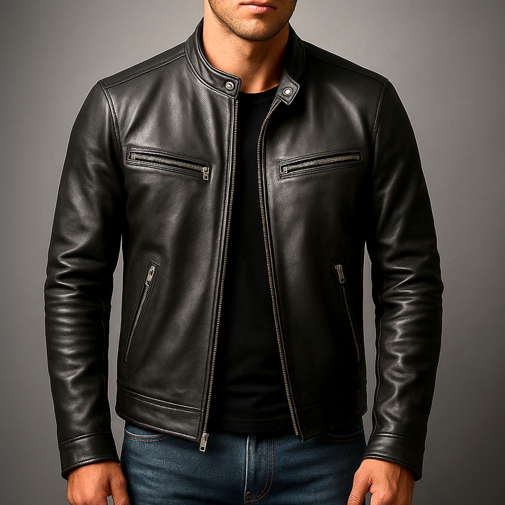 Classic men's bomber jacket, vintage style outerwear, versatile for fall & spring casual wear.