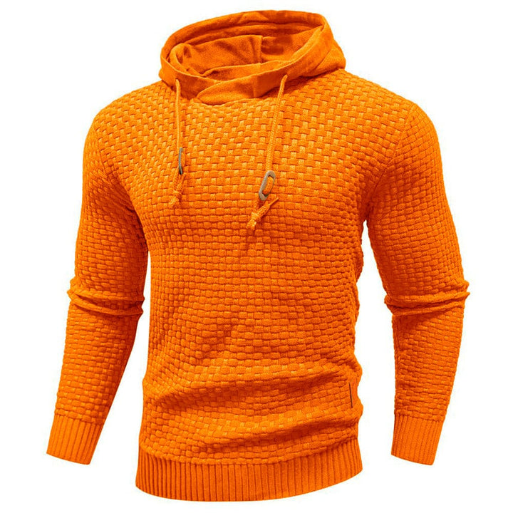 Athletic men's waffle hoodie, combining warmth with a stylish, durable design.