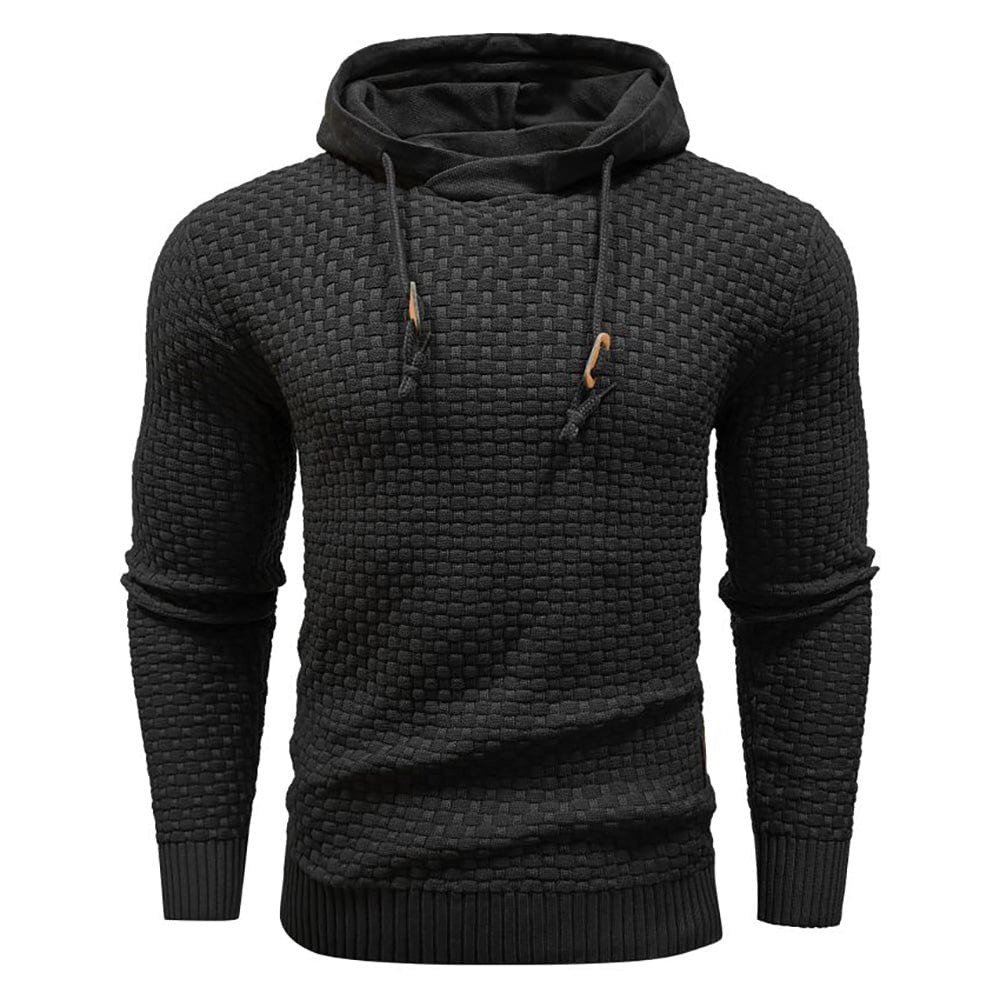 Classic men's waffle texture pullover, soft, warm, and perfect for casual wear.